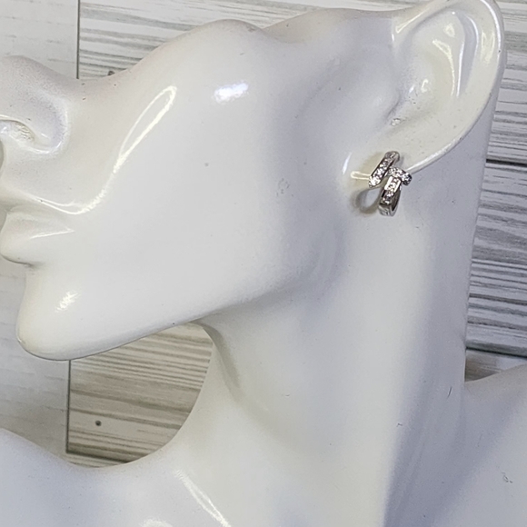 Stainless Steel Huggie Hoop Earrings Nail Ring Design - Picture 8 of 9